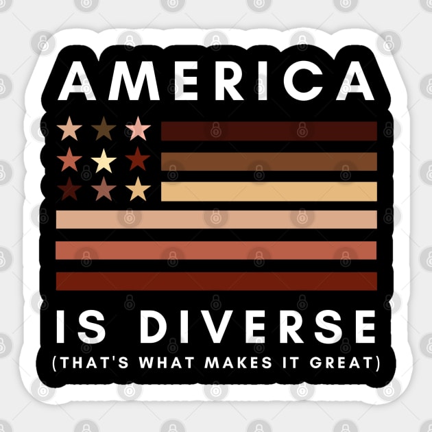 American is Diverse - Melanin Colors Sticker by UrbanLifeApparel